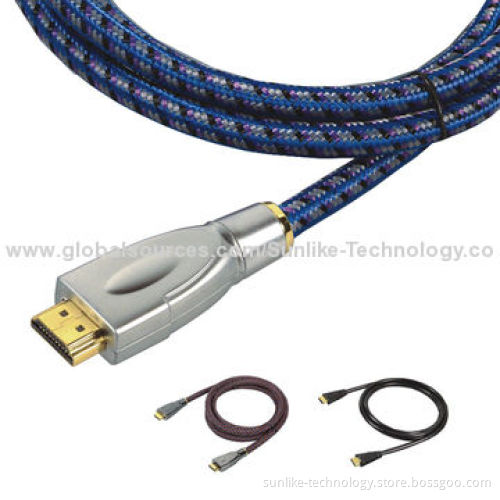 HDMI to DVI Cable with Skin-foam-skin, PE Insulation and Sleeve, Made of Nylon